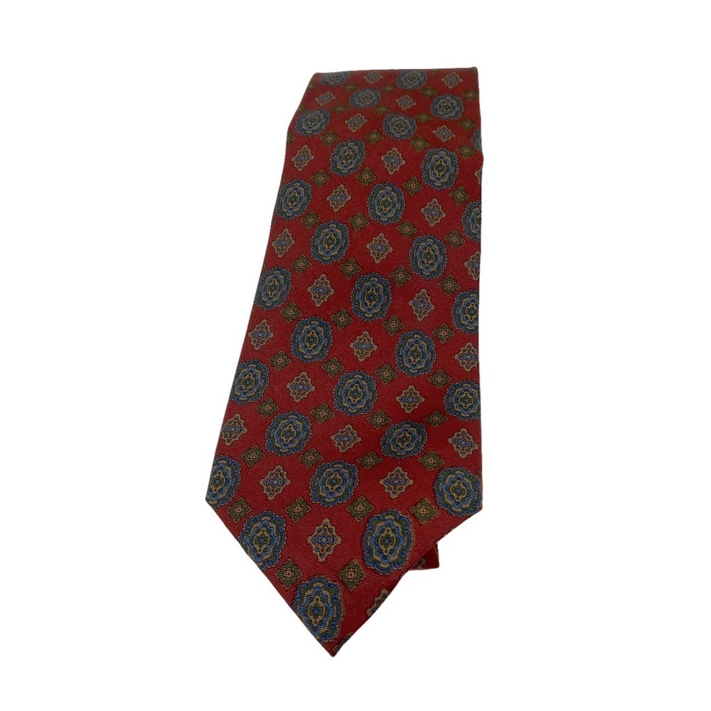 Polo by Ralph Lauren Men’s Necktie Rust/Red with Blue and Green